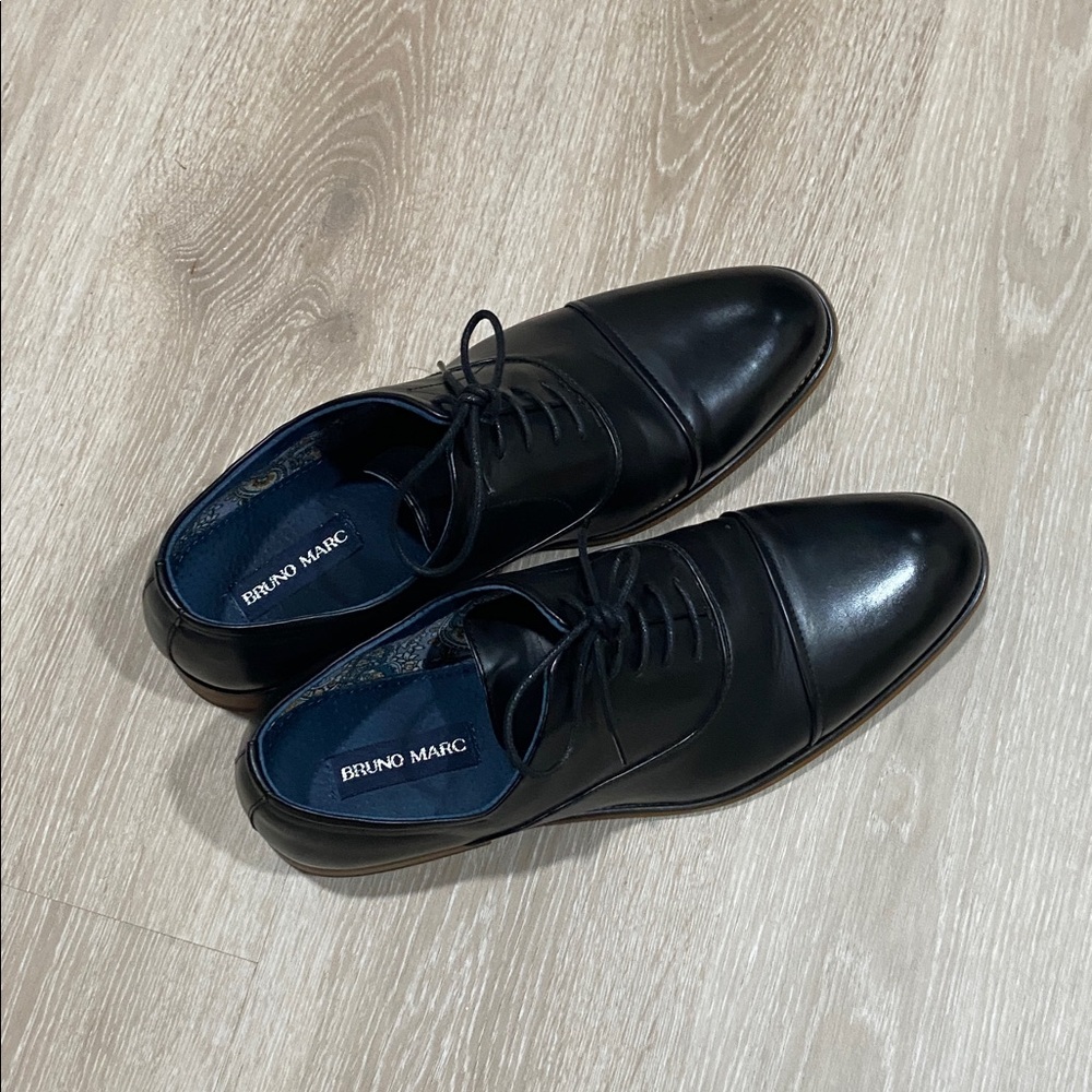 Bruno Marc Black Oxford Shoes for Men